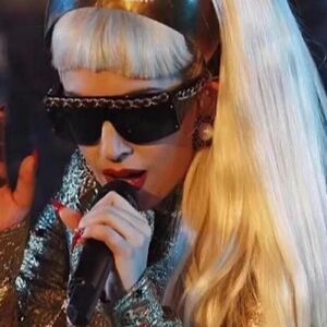 Chanel vintage sunglasses gold chain Lady Gaga